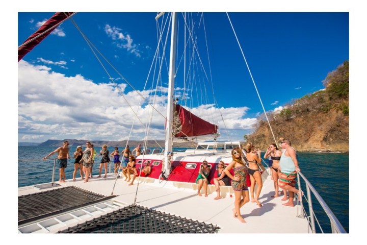 people on catamaran in guanacaste