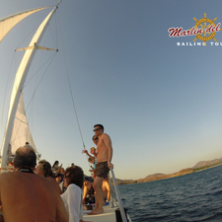 Tourists on catamaran