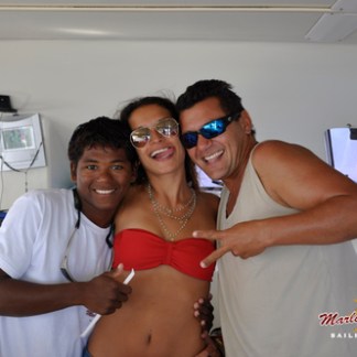 Woman & crew members on Marlin del Rey