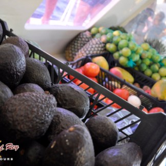 Avocados, tomatoes, mangos & limes